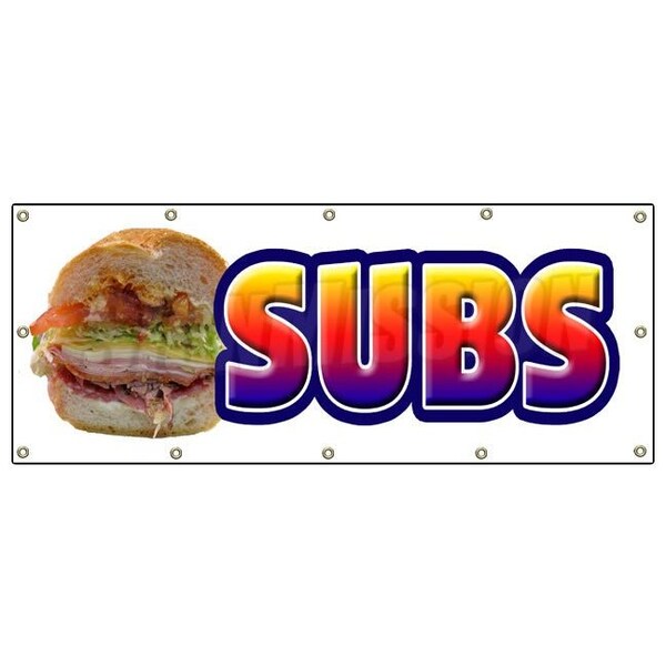 SUBS BANNER SIGN submarine hero hoagie shop signs sandwich